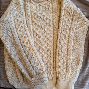 Cozy Wool Cream Cable Knit Sweater
